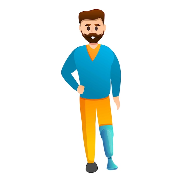 Icono de pierna protésica de hombre Icono vectorial de pierna prótesis de hombre para diseño web aislado sobre fondo blanco