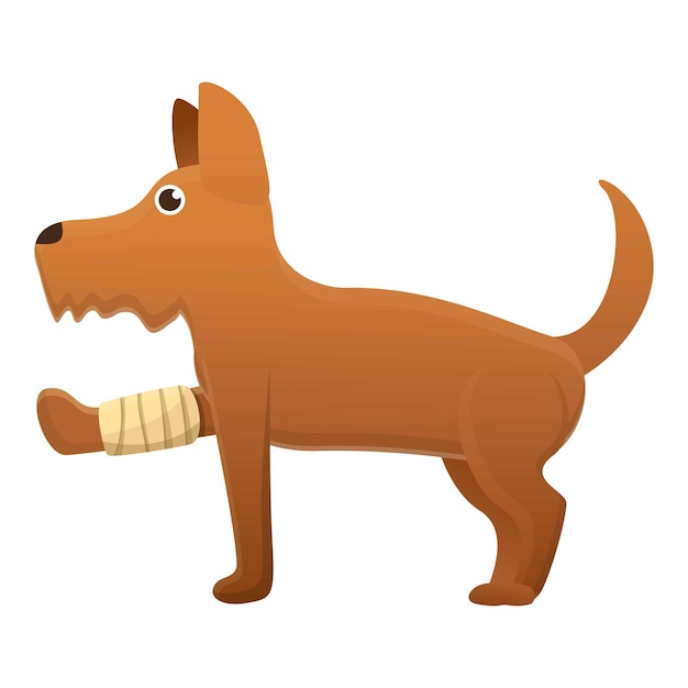 Vector icono de pierna rota de perro icono vectorial de pierna fracturada de perro para diseño web aislado en fondo blanco