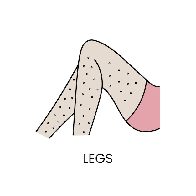 Icono de piernas y muslos en ilustración vectorial para servicios de depilación de piernas