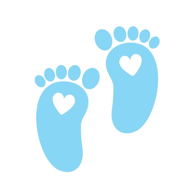 El icono de los pies del bebé blue baby footprint