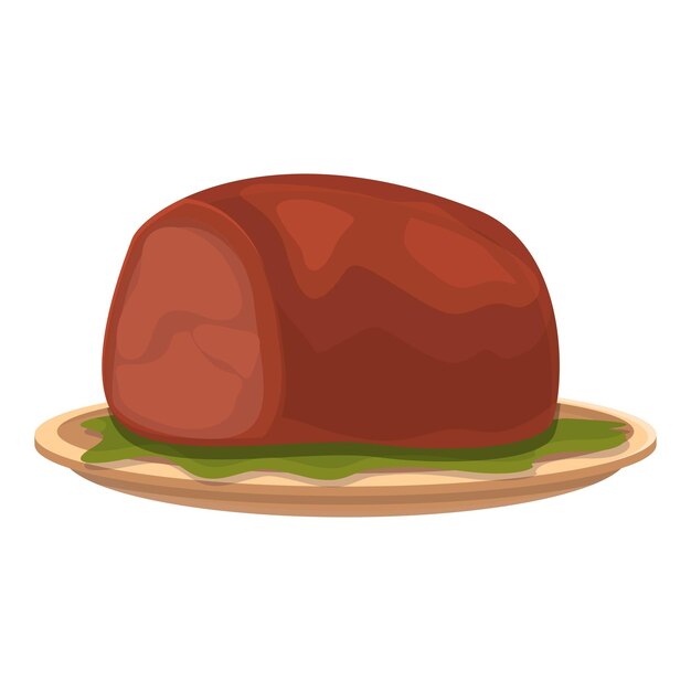 Icono de pieza de carne vector de dibujos animados filete de ternera filete de cerdo rojo