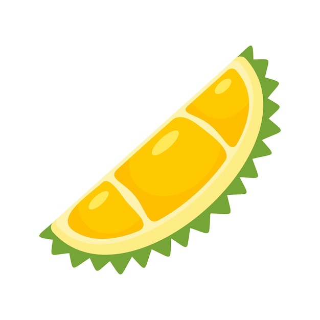 Icono de pieza de durian ecológico natural Ilustración plana de icono vectorial de pieza de Durian ecológica natural para diseño web