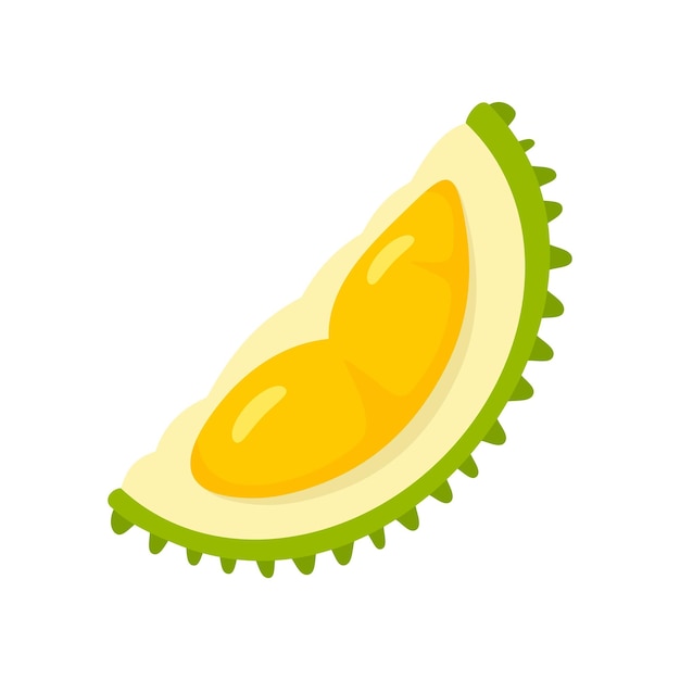 Icono de pieza fresca de durian Ilustración plana del icono de vector de pieza fresca de durian para diseño web