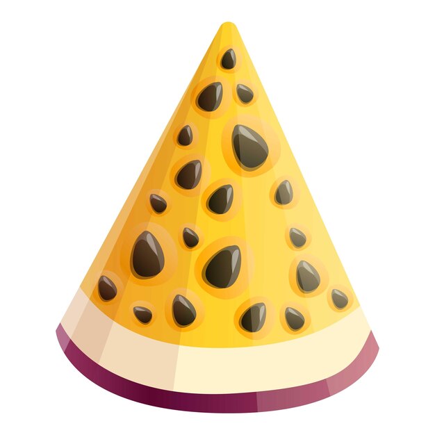 Icono de pieza de maracuyá Caricatura de icono de vector de pieza de maracuyá para diseño web aislado sobre fondo blanco