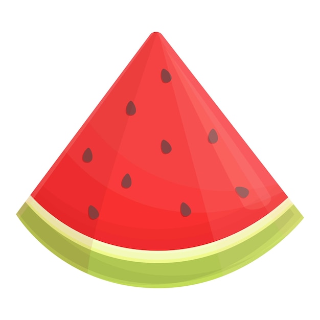 Icono de pieza de sandía vector de dibujos animados Rebanada de melón Fruta de verano