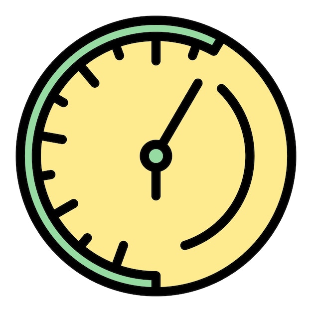 Icono de piezas de reparación de relojes Contorno de piezas de reparo de relojes Icono vectorial de color plano aislado