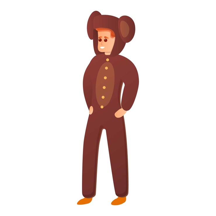 Vector icono del pijama del oso marrón icono vectorial del pijama de oso marrón para el diseño web aislado sobre fondo blanco