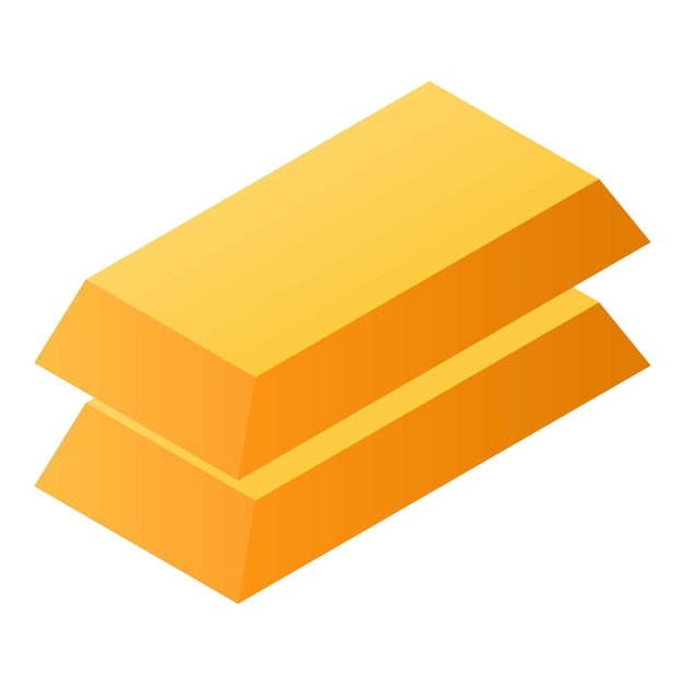 Icono de pila de barra de oro Isométrico del icono de vector de pila de barra de oro para diseño web aislado sobre fondo blanco