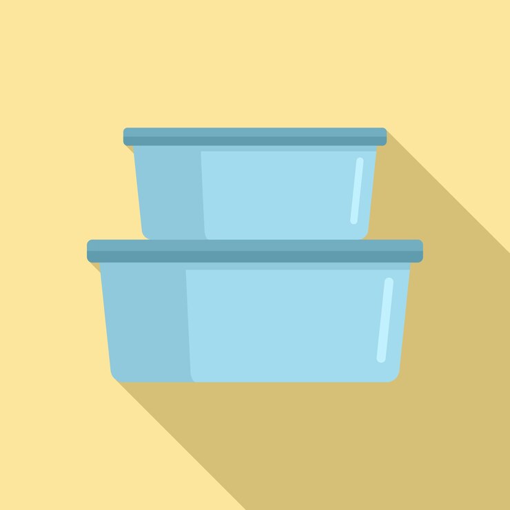 Vector icono de pila de caja de plástico ilustración plana del icono de vector de pila de caja de plástico para diseño web