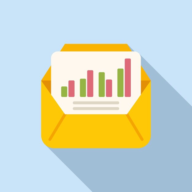 Ícono de pila de correo vector plano dinero financiero resultado del plan