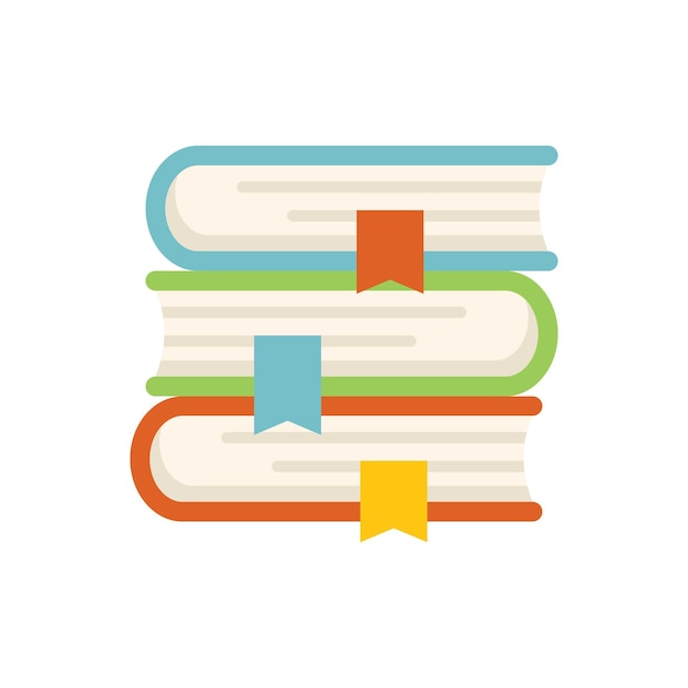 Icono de pila de libro vector plano Verificación de formulario Hoja de papel aislado