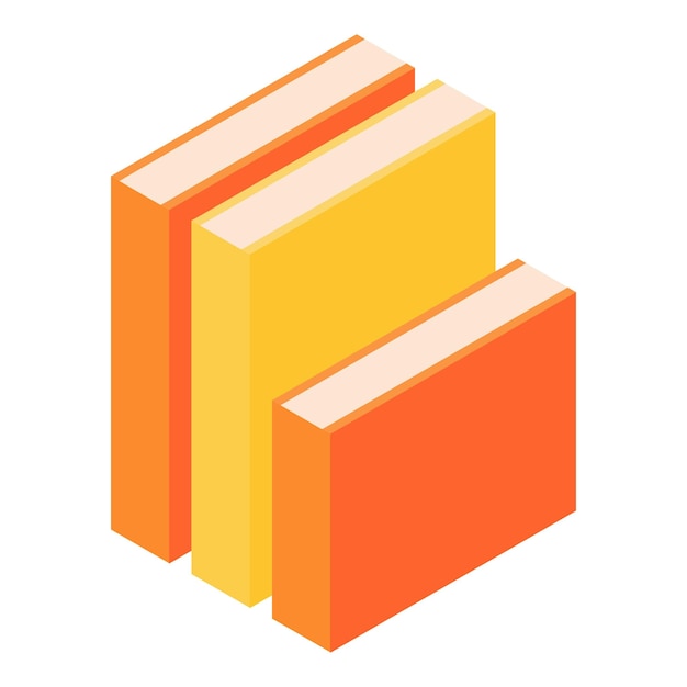 Icono de pila de libros Isométrico de icono de vector de pila de libros para diseño web aislado sobre fondo blanco