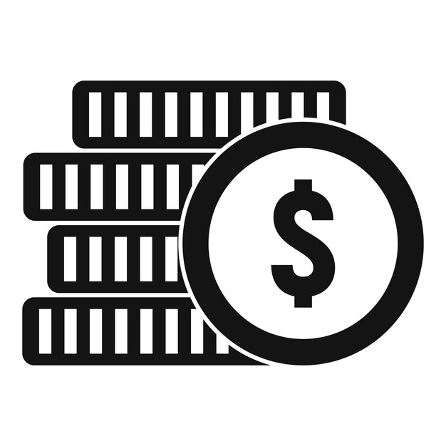 Icono de pila de monedas Ilustración simple del icono de vector de pila de monedas para diseño web aislado sobre fondo blanco