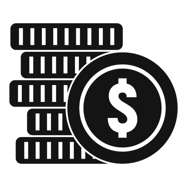 Icono de pila de monedas Ilustración simple del icono de vector de pila de monedas para diseño web aislado sobre fondo blanco