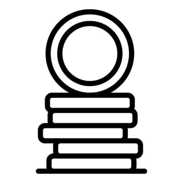Icono de pila de monedas de recursos humanos Contorno Icono de vector de pila de monedas de recursos humanos para diseño web aislado sobre fondo blanco