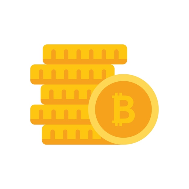 Icono de pila de monedas vector plano Crypto dinero Finanzas empresariales aisladas