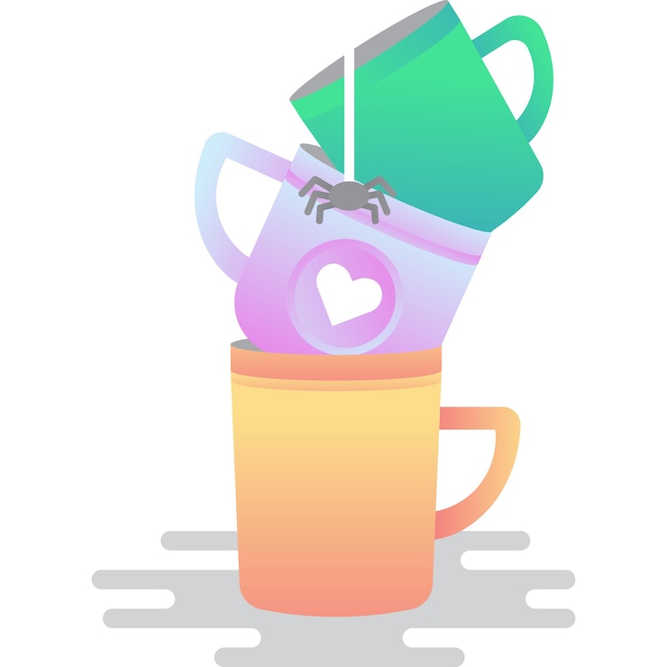 Vector icono de pila de taza sucia utiliza vector de plato en blanco