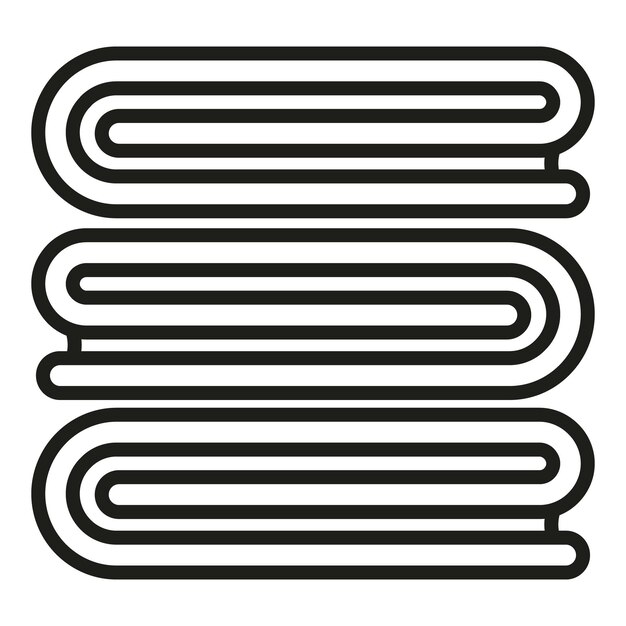 Icono de pila de tela textil vector de contorno tejido de lana artesanía