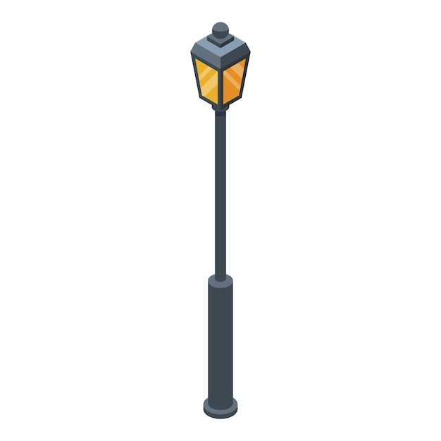 Icono de pilar de alumbrado público Isométrico del icono de vector de pilar de alumbrado público para diseño web aislado en fondo blanco