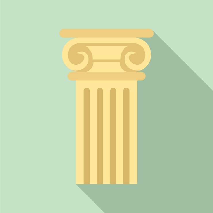 Vector icono de pilar antiguo ilustración plana del icono de vector de pilar antiguo para diseño web