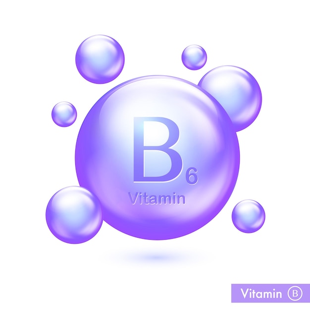 Icono de píldora de vitamina b6 Gota de nutrición de piridoxina Gota de esencia Símbolo vectorial aislado Tableta médica