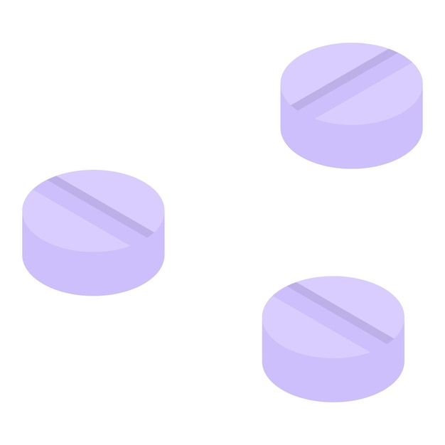 Icono de píldoras médicas Isométrico de icono de vector de píldoras médicas para diseño web aislado sobre fondo blanco