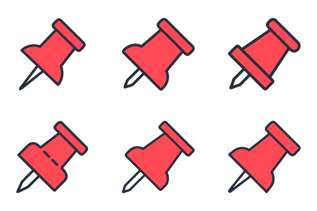 El icono del pin de empuje se establece en el arte vectorial
