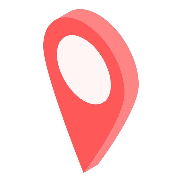 Icono de pin gps rojo Isométrico de icono de vector de pin gps rojo para diseño web aislado sobre fondo blanco