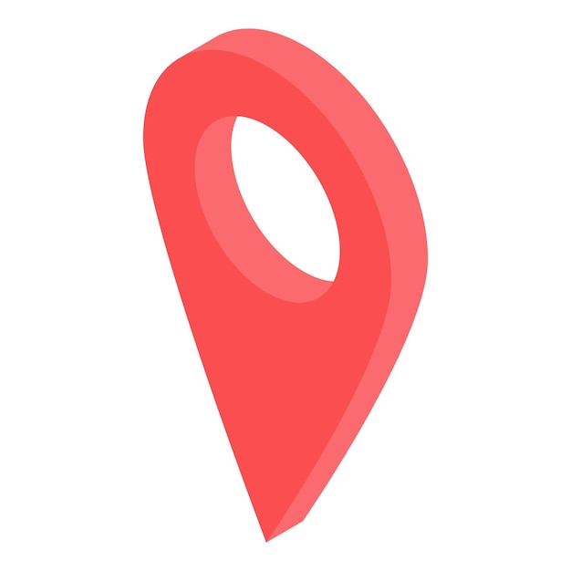 Icono de pin gps rojo Isométrico de icono de vector de pin gps rojo para diseño web aislado sobre fondo blanco