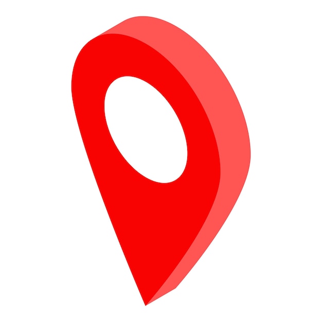 Icono de pin gps rojo Isométrico de icono de vector de pin gps rojo para diseño web aislado sobre fondo blanco