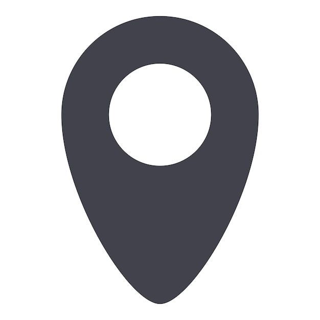 El icono del pin del mapa aislado en fondo blanco