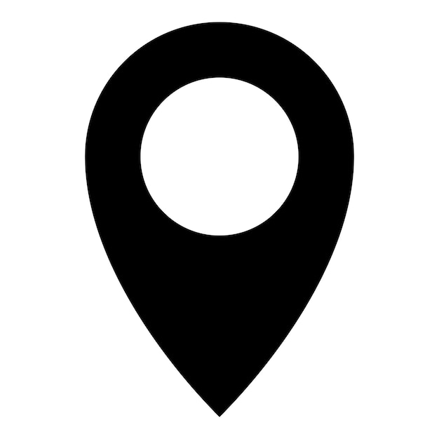 El icono del pin del mapa aislado en fondo blanco