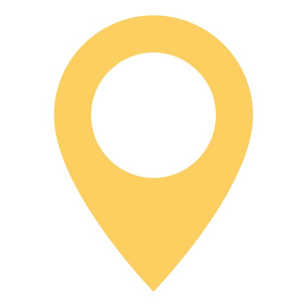El icono del pin del mapa aislado en fondo blanco