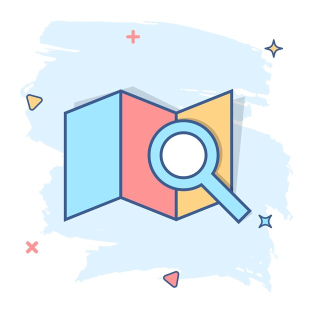 Icono de pin de mapa de dibujos animados en estilo cómic Pictograma de ilustración de gps de ubicación Concepto de negocio de bienvenida de signo de destino
