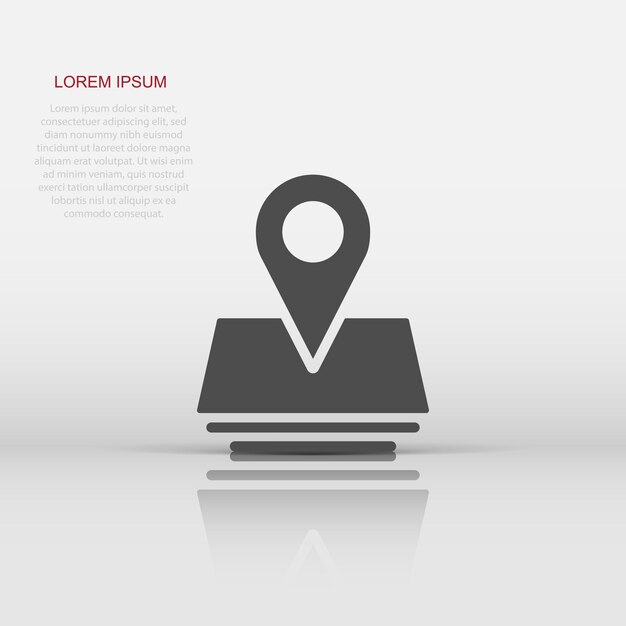 Icono de pin de mapa en estilo plano ilustración de vector de navegación gps sobre fondo blanco aislado Localizar concepto de negocio de posición