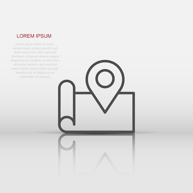 Icono de pin de mapa en estilo plano ilustración de vector de navegación gps sobre fondo blanco aislado Localizar concepto de negocio de posición