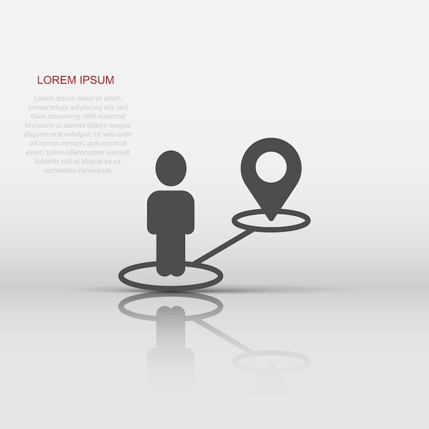 Icono de pin de mapa en estilo plano Ilustración de vector de navegación GPS sobre fondo blanco aislado Localizar concepto de negocio de posición