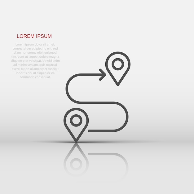 Icono de pin de mapa en estilo plano ilustración de vector de navegación gps sobre fondo blanco aislado Localizar concepto de negocio de posición