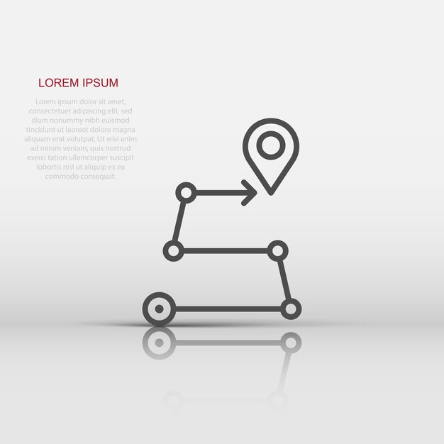 Icono de pin de mapa en estilo plano ilustración de vector de navegación gps sobre fondo blanco aislado Localizar concepto de negocio de posición