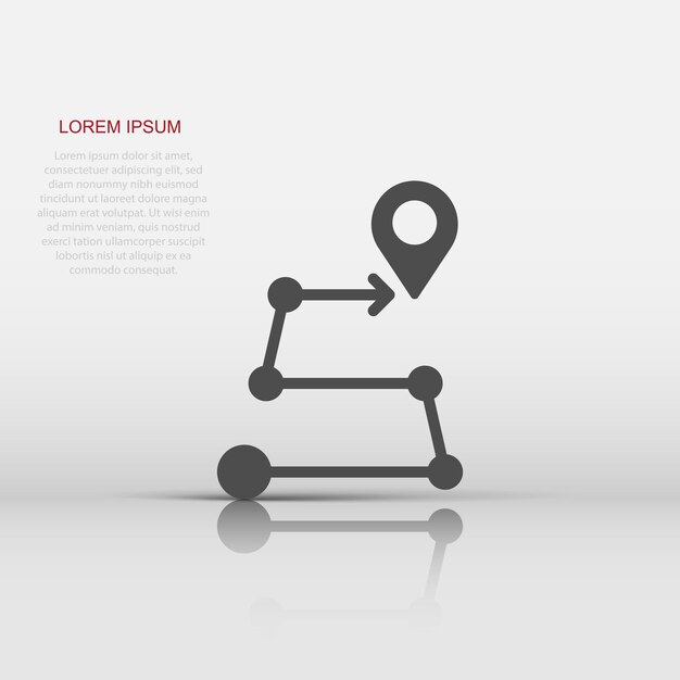Icono de pin de mapa en estilo plano ilustración de vector de navegación gps sobre fondo blanco aislado Localizar concepto de negocio de posición