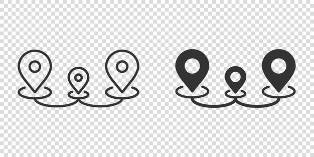Icono de pin de mapa en estilo plano ilustración de vector de navegación gps sobre fondo blanco aislado Localizar concepto de negocio de posición