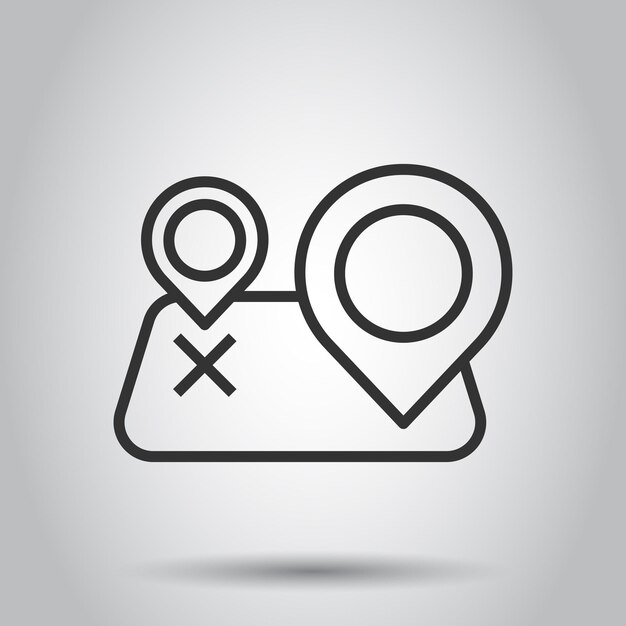 Icono de pin de mapa en estilo plano ilustración de vector de navegación gps sobre fondo blanco aislado Localizar concepto de negocio de posición