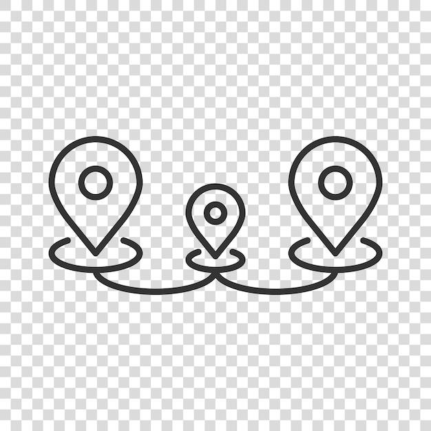 Icono de pin de mapa en estilo plano ilustración de vector de navegación gps sobre fondo blanco aislado Localizar concepto de negocio de posición
