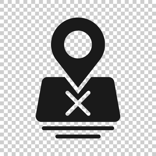 Icono de pin de mapa en estilo plano ilustración de vector de navegación gps sobre fondo blanco aislado Localizar concepto de negocio de posición