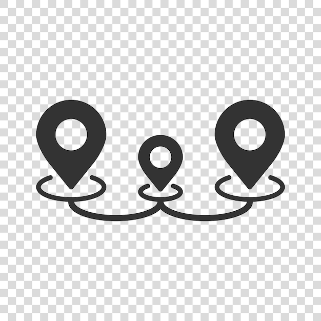 Icono de pin de mapa en estilo plano ilustración de vector de navegación gps sobre fondo blanco aislado Localizar concepto de negocio de posición