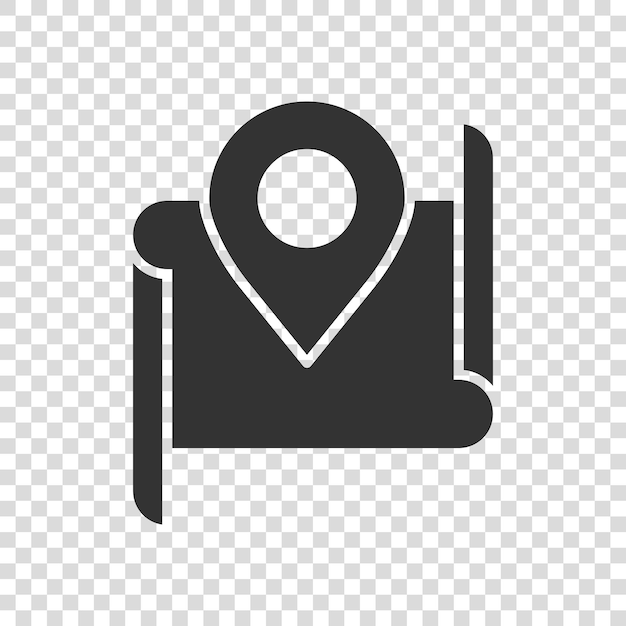 Icono de pin de mapa en estilo plano ilustración de vector de navegación gps sobre fondo blanco aislado Localizar concepto de negocio de posición