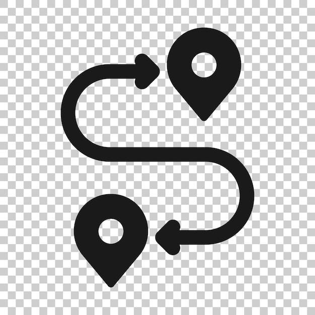 Icono de pin de mapa en estilo plano ilustración de vector de navegación gps sobre fondo blanco aislado Localizar concepto de negocio de posición