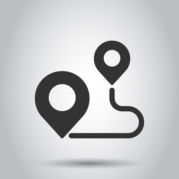 Icono de pin de mapa en estilo plano ilustración de vector de navegación gps sobre fondo blanco aislado Localizar concepto de negocio de posición