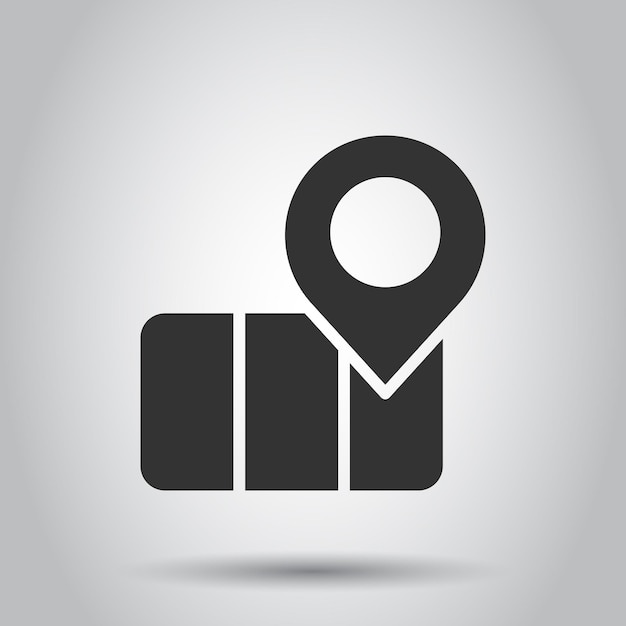 Icono de pin de mapa en estilo plano ilustración de vector de navegación gps sobre fondo blanco aislado Localizar concepto de negocio de posición