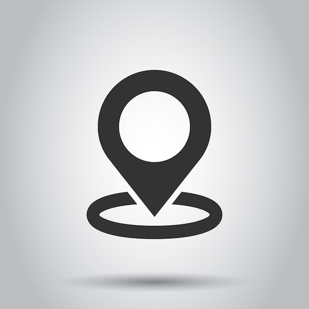 Icono de pin del mapa en estilo plano Ilustración vectorial de navegación GPS en fondo blanco aislado Concepto de negocio de localización de posición